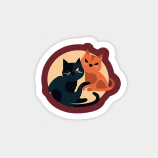 Black and orange cats Sticker